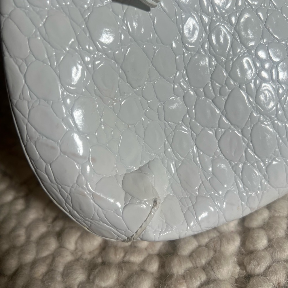 BY FAR Baby Amber Croc Embossed White Textured Shoulder Bag - Picture 8 of 14